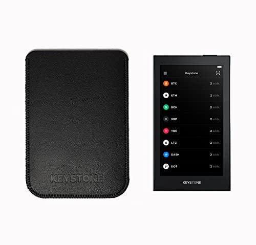 Black PU Leather Case for Keystone Crypto Hardware Wallet