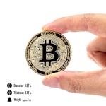 Gold Bitcoin Coin with Case and Stand, Collector's Gift