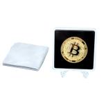 Gold Bitcoin Coin with Case and Stand, Collector's Gift