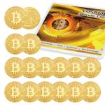 Cosbur 15Pcs Bitcoin Commemorative Coin Set with Case