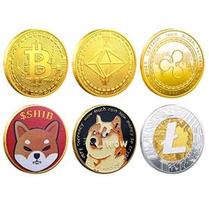 Cryptocurrency Commemorative Coins Set with Protective Case, Limited Edition
