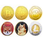 Cryptocurrency Commemorative Coins Set with Protective Case, Limited Edition