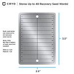 CRYO Crypto Seed Storage & Steel Wallet - Store 12-48 Words