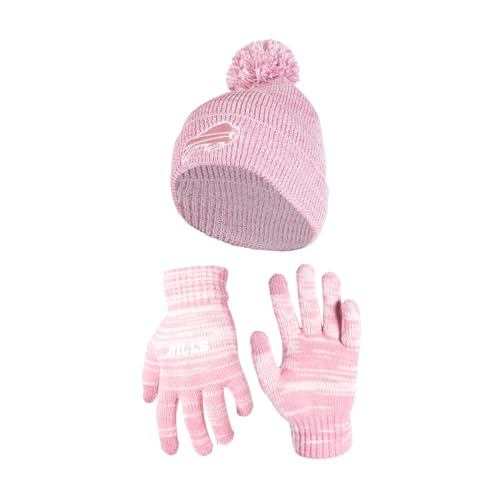 Buffalo Bills Pink Marl Winter Beanie and Gloves