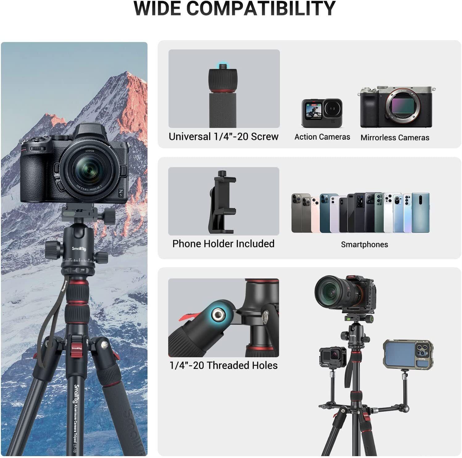 SmallRig 71" Tripod with 360° Ball Head