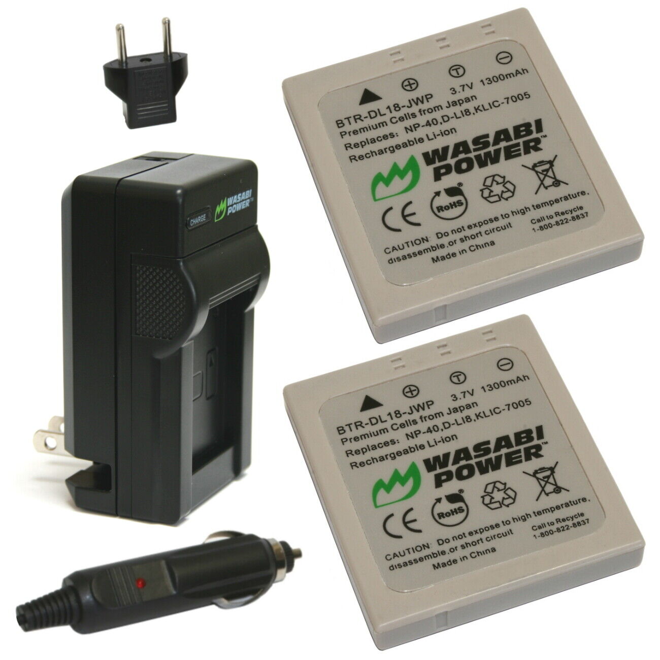 Pentax D-LI8 Charger with 2 Batteries