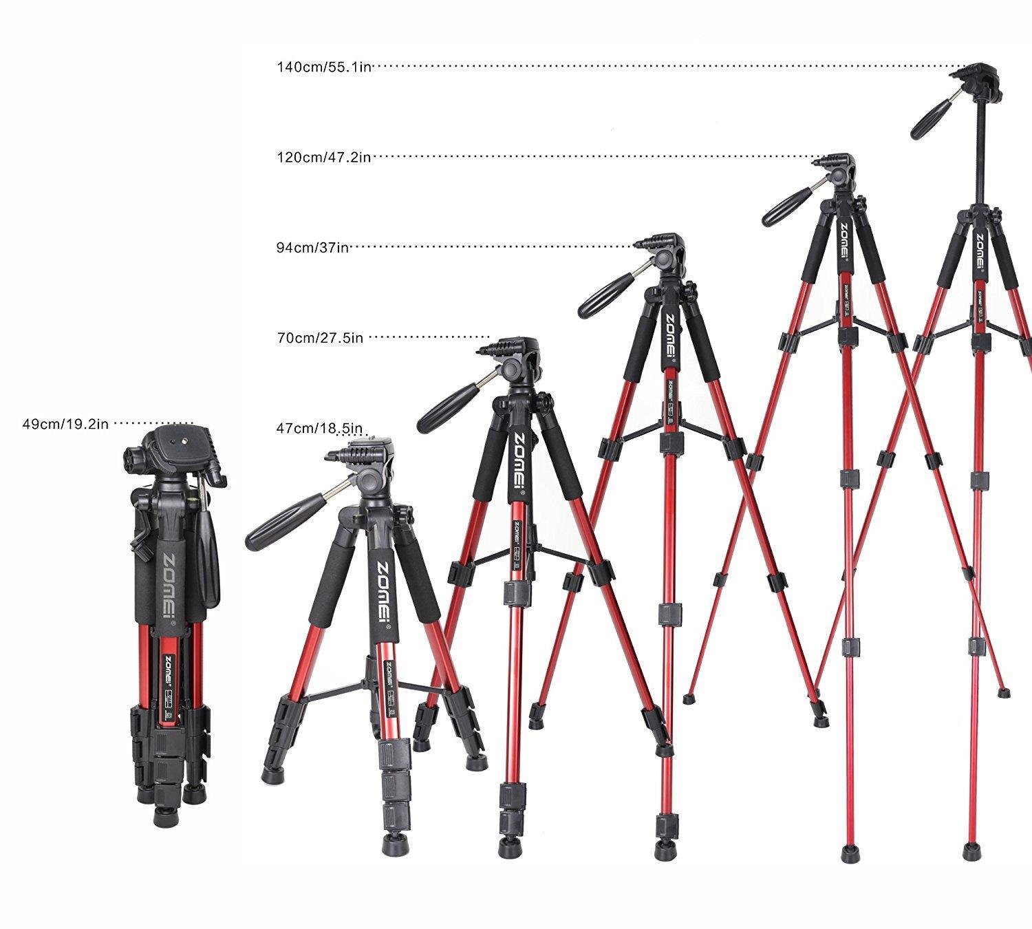 55" Lightweight Aluminum Tripod for Pentax Cameras