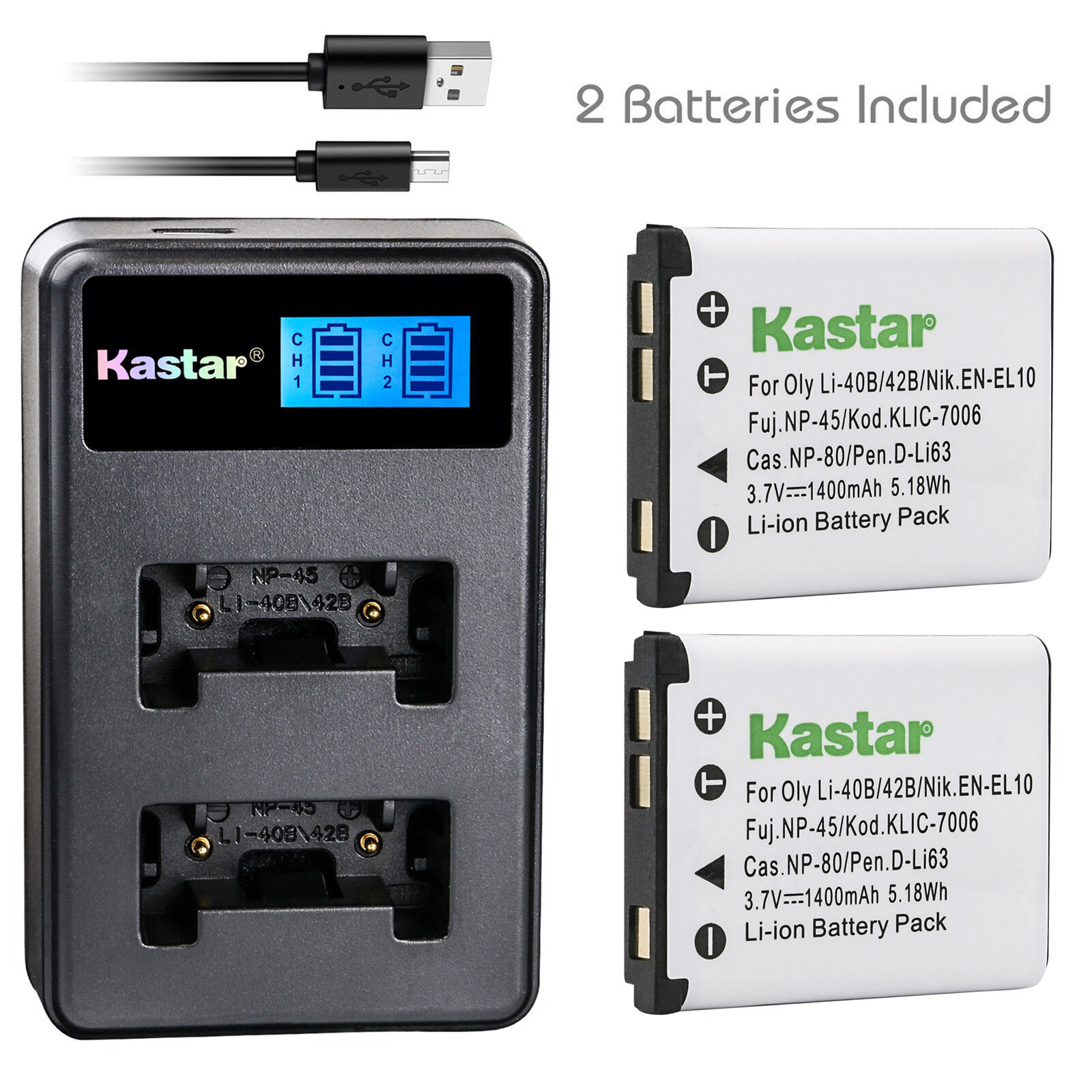 Pentax Optio Battery Charger by Kastar