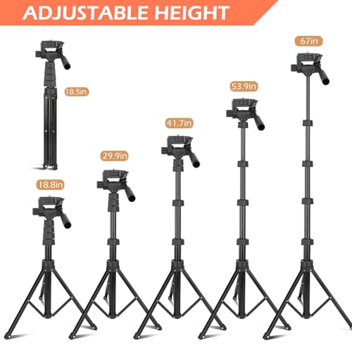 Versatile 67" Tripod with Remote & Phone Holder