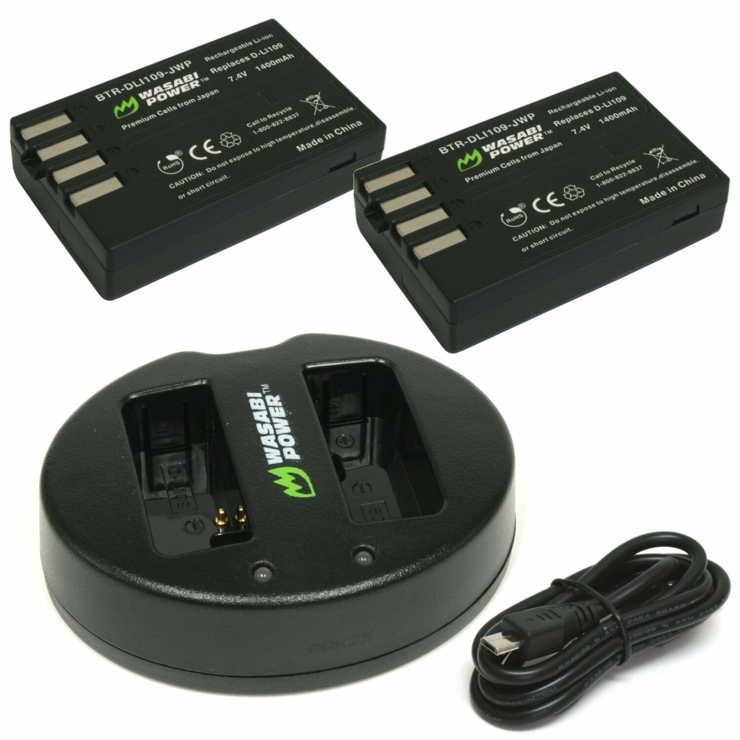 Pentax D-LI109 Dual Charger with 2 Batteries