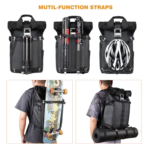 Waterproof Camera Backpack with Laptop Compartment & Tripod Holder