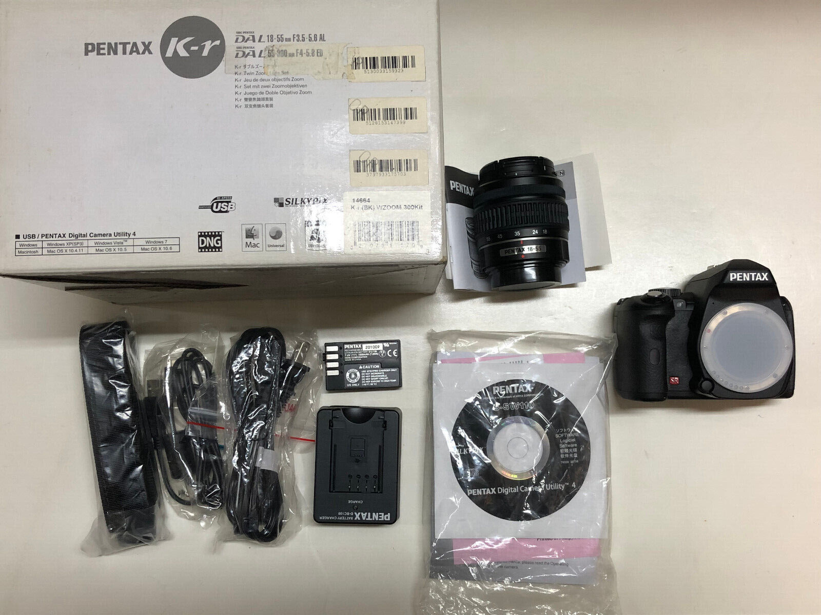 Pentax K-r DSLR Camera with 2 Lenses