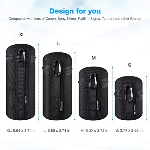 Powerextra Lens Pouch Set for DSLR Lenses