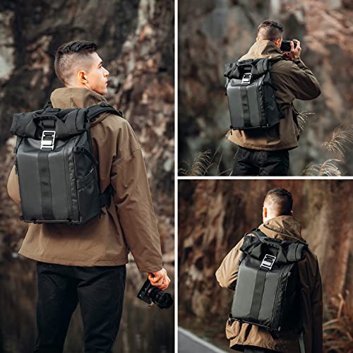 Waterproof Camera Backpack with Laptop Compartment & Tripod Holder