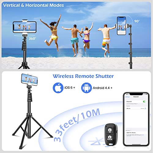 Sensyne 62" Phone Tripod & Selfie Stick Combo