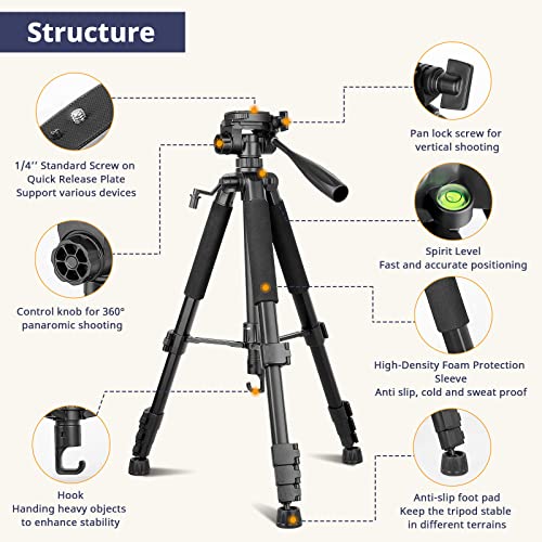 67 Inch Tripod for Pentax Camera Photography