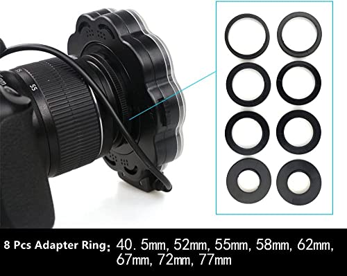 LED Macro Ring Flash with Lens Filters for DSLRs