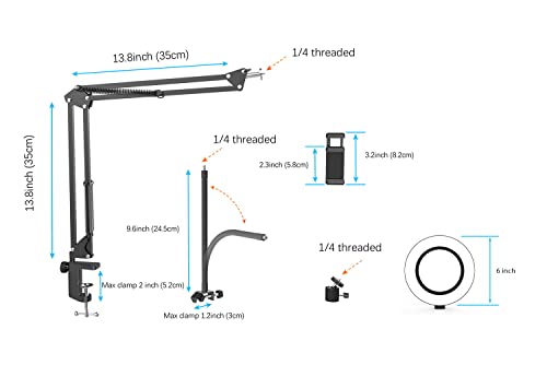 Flexible Camera Mount with Ring Light for YouTube