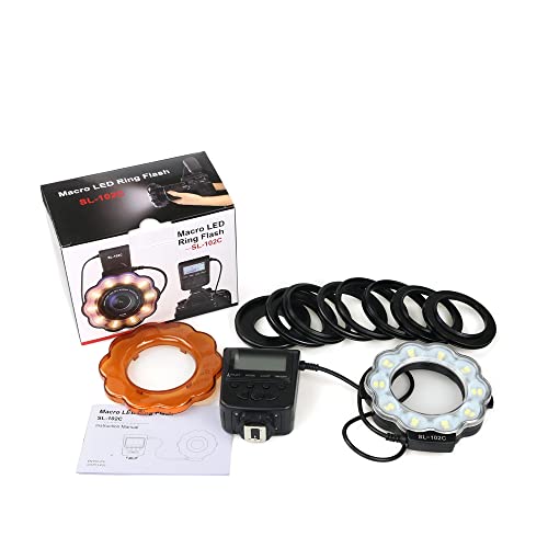 LED Macro Ring Flash with Lens Filters for DSLRs