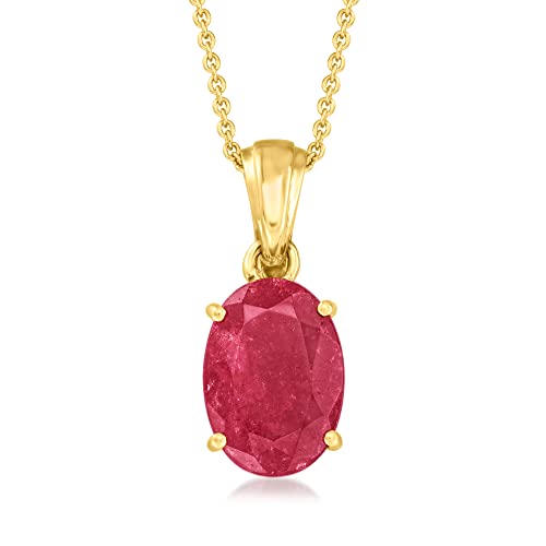 Ruby Pendant Necklace in 18kt Gold Over Sterling