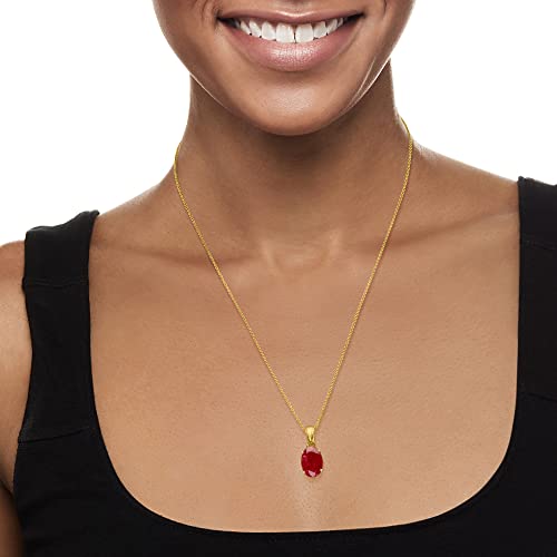 Ruby Pendant Necklace in 18kt Gold Over Sterling