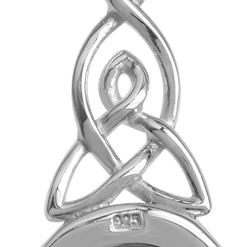 Moonstone Celtic Knot Dangle Earrings in Sterling Silver