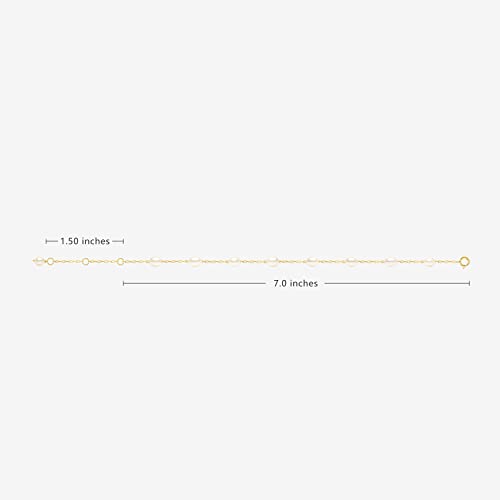 Freshwater Cultured Pearl Tin Cup Bracelet, 14K Gold