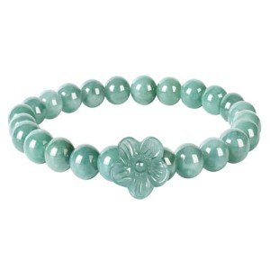 Handmade Jadeite Peach Blossom Bracelet for Women
