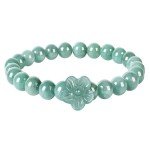 Handmade Jadeite Peach Blossom Bracelet for Women