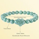 Handmade Jadeite Peach Blossom Bracelet for Women