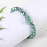 Handmade Jadeite Peach Blossom Bracelet for Women