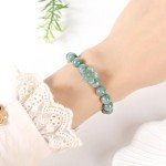 Handmade Jadeite Peach Blossom Bracelet for Women