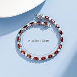 Sterling Silver Garnet Tennis Bracelet for Women