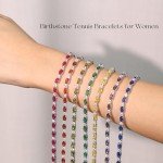 Sterling Silver Garnet Tennis Bracelet for Women