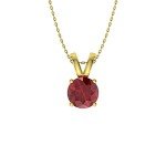 Ruby Solitaire Necklace in 14k Yellow Gold