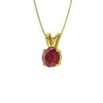 Ruby Solitaire Necklace in 14k Yellow Gold