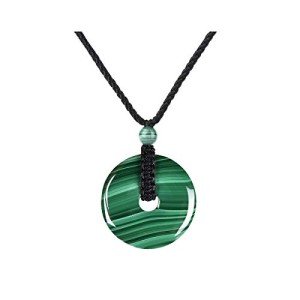 Malachite Round Gemstone Chakra Pendant Necklace