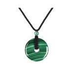 Malachite Round Gemstone Chakra Pendant Necklace