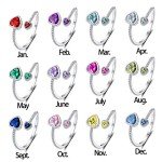 Adjustable February Birthstone Purple Heart Ring