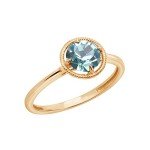 March Birthstone Crystal Ring in 10k Gold, Size 6