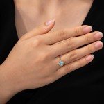 March Birthstone Crystal Ring in 10k Gold, Size 6