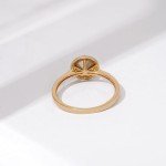 March Birthstone Crystal Ring in 10k Gold, Size 6