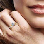 Personalized April Birthstone Swirl Ring for Women