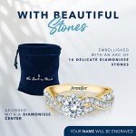 Personalized April Birthstone Swirl Ring for Women