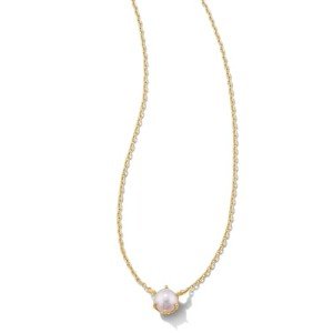 Kendra Scott Gold-Plated Pendant Necklace with White Pearl