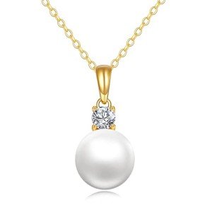 14K Gold Freshwater Pearl Pendant Necklace