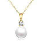 14K Gold Freshwater Pearl Pendant Necklace