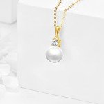14K Gold Freshwater Pearl Pendant Necklace