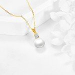 14K Gold Freshwater Pearl Pendant Necklace