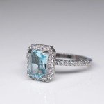 Elegant Sterling Silver Aquamarine Engagement Ring